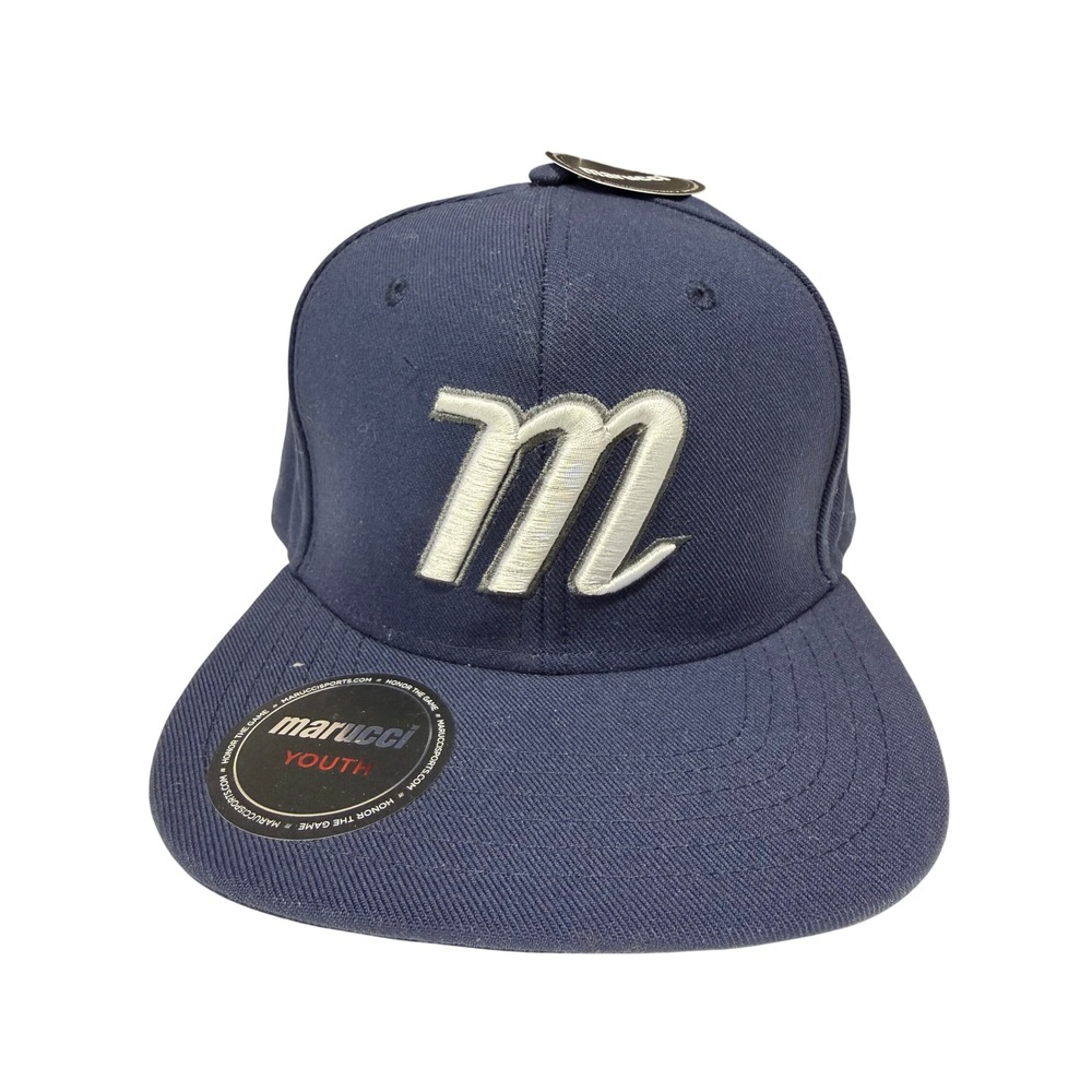 Marucci Youth Snapback Hat Navy Blue White M Logo Flat Bill Baseball Cap NWT